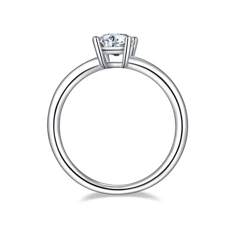 Solitaire 1.0ct Emerald Cut Moissanite Ring