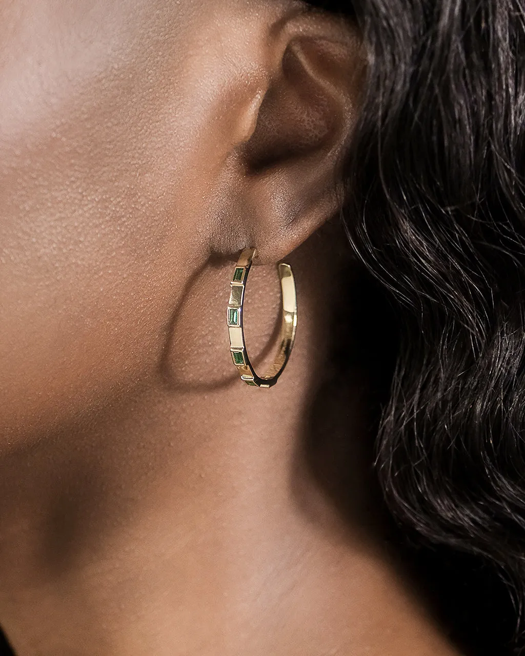 Sterling Silver Asher Flat Polished Hoops