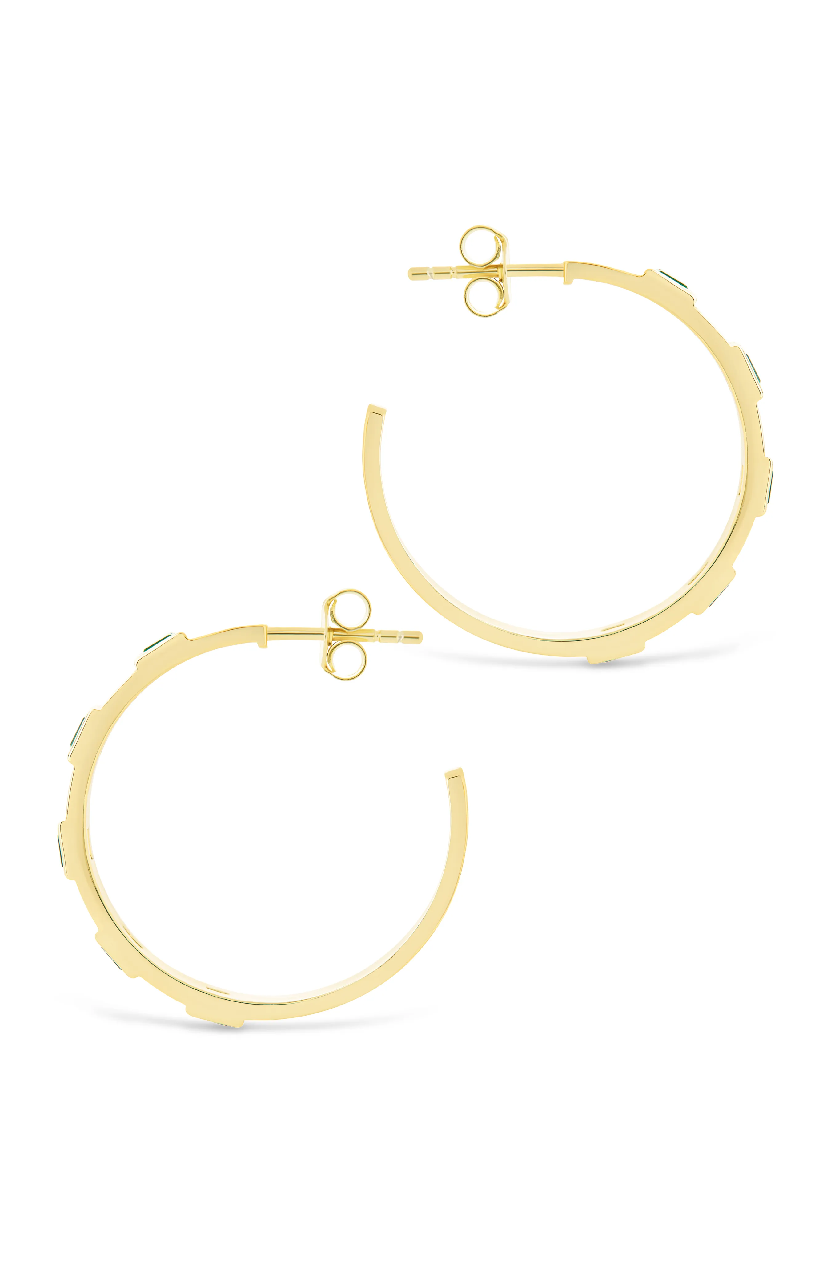 Sterling Silver Asher Flat Polished Hoops