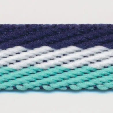 Stripe Twill Tape #103 Night Blue & White & Mint