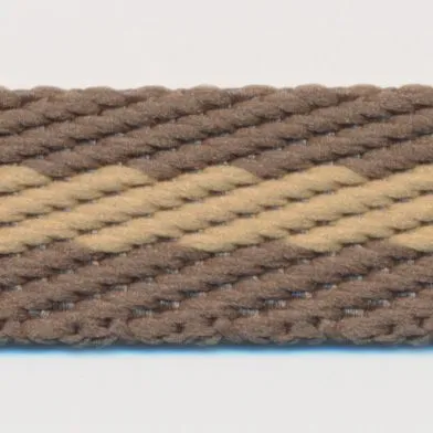 Stripe Twill Tape #2 Smoke Brown & Sand Beige