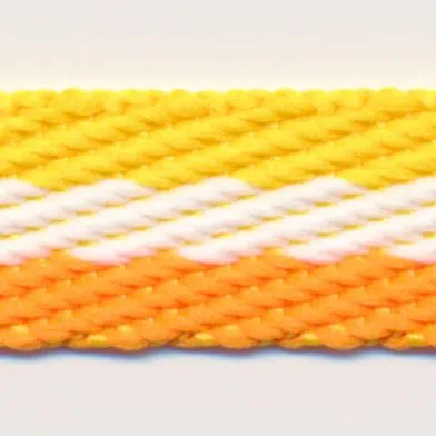 Stripe Twill Tape #21 Saffron & White & Orange