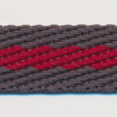 Stripe Twill Tape #39 Steel Black & Scarlet