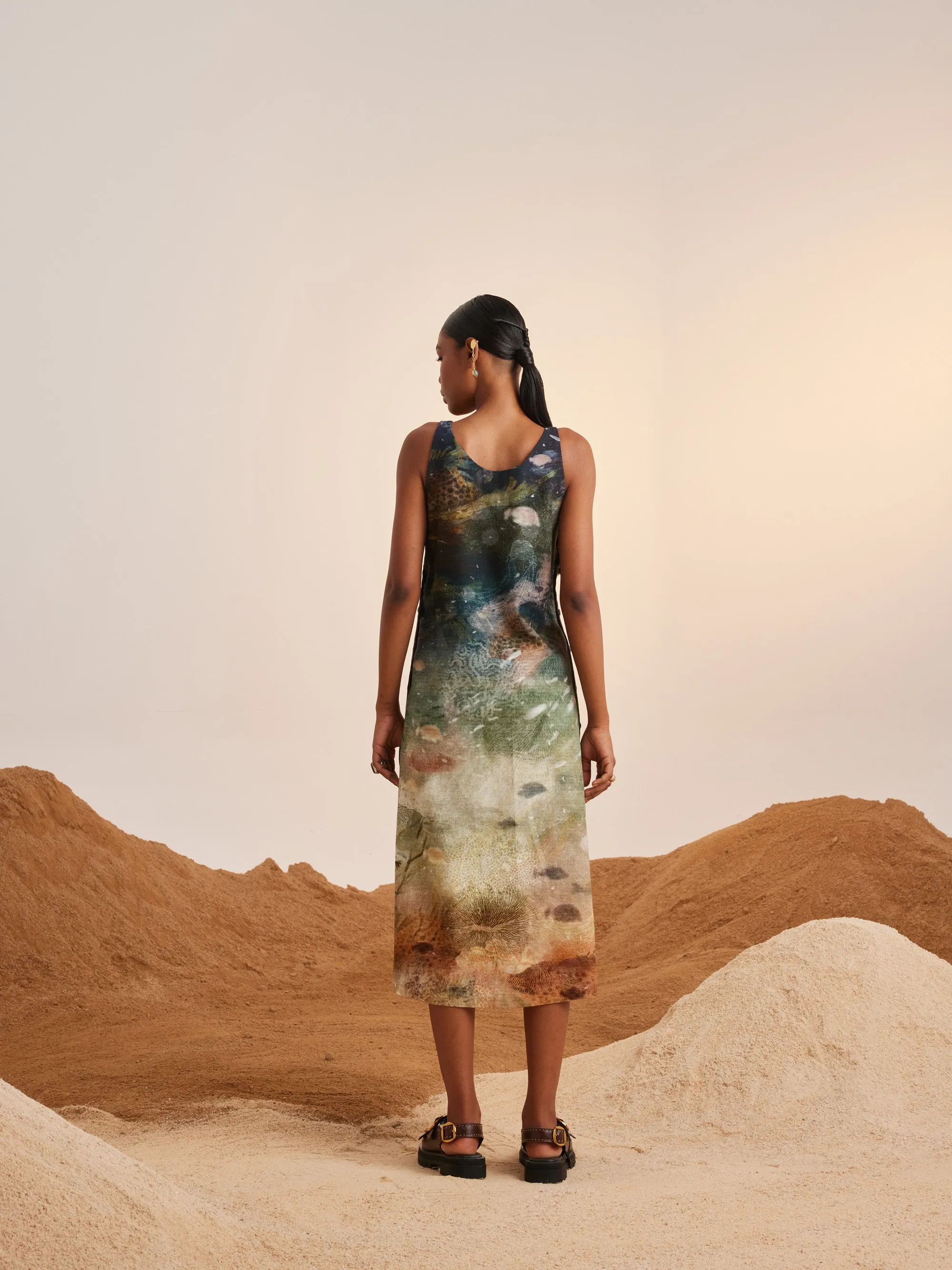 Summer Dress Sleeveless Zen-Underwater-Rayon  Ss25-Zd-Udw-Cord