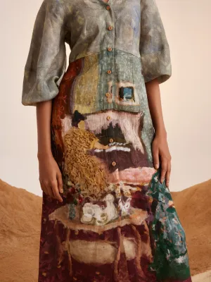 Summer Dress V Neck-High Tea-Linen-Ss25-Sd-Ht-Cord