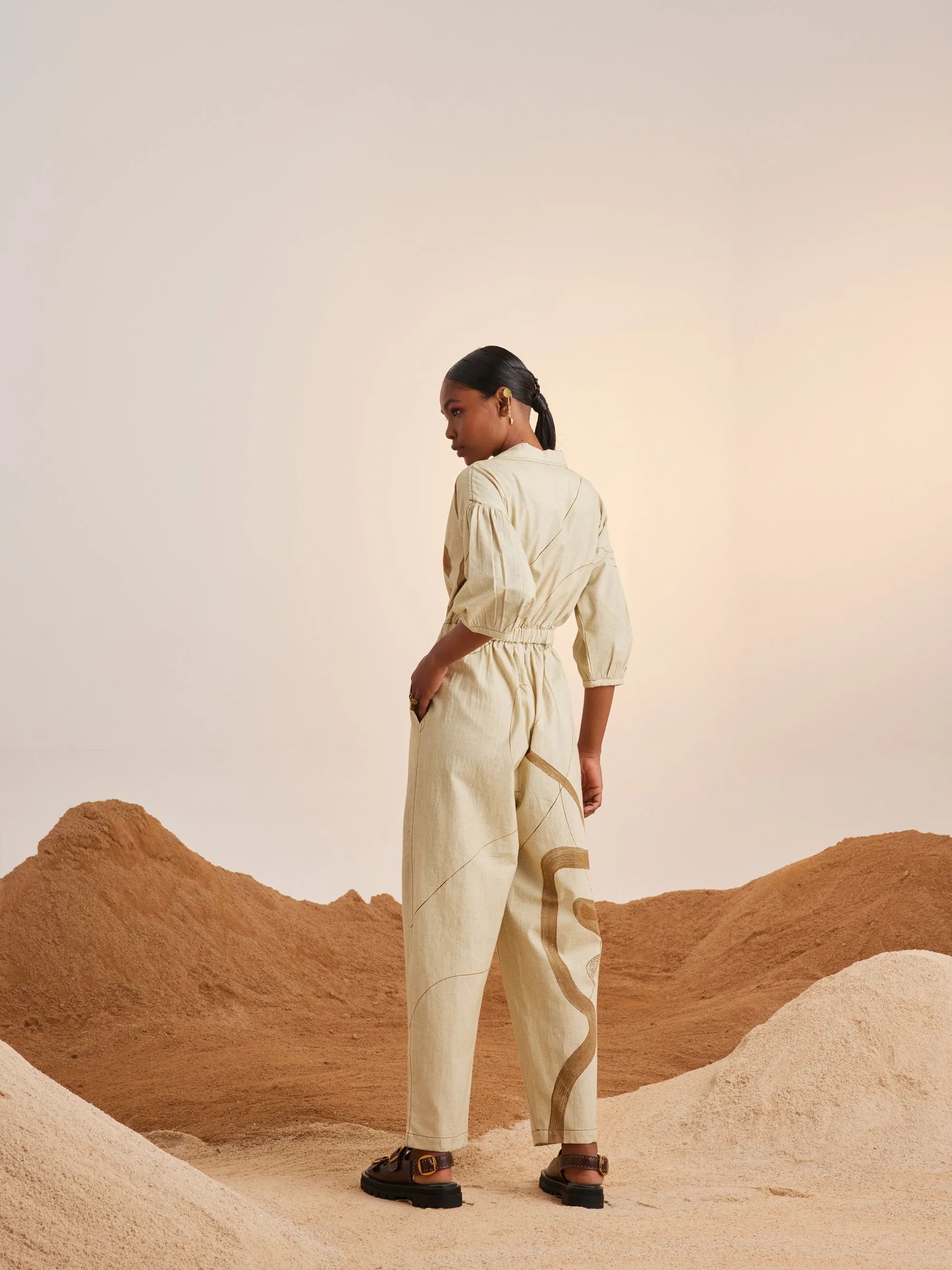 Summer Jumpsuit Topstitch Trail-Cotton Crinkle-Ss25-Tsj-Trl-Cord