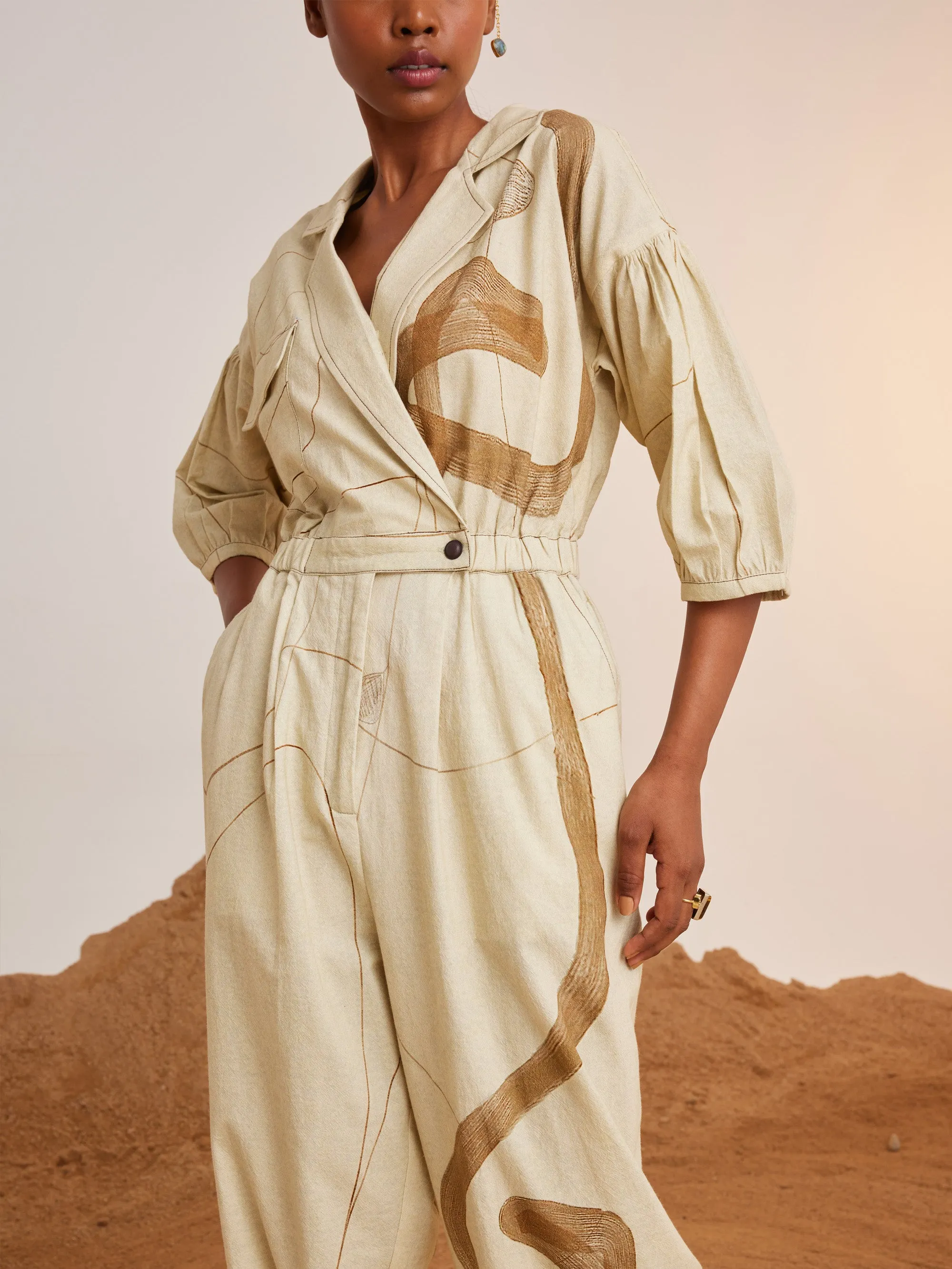 Summer Jumpsuit Topstitch Trail-Cotton Crinkle-Ss25-Tsj-Trl-Cord
