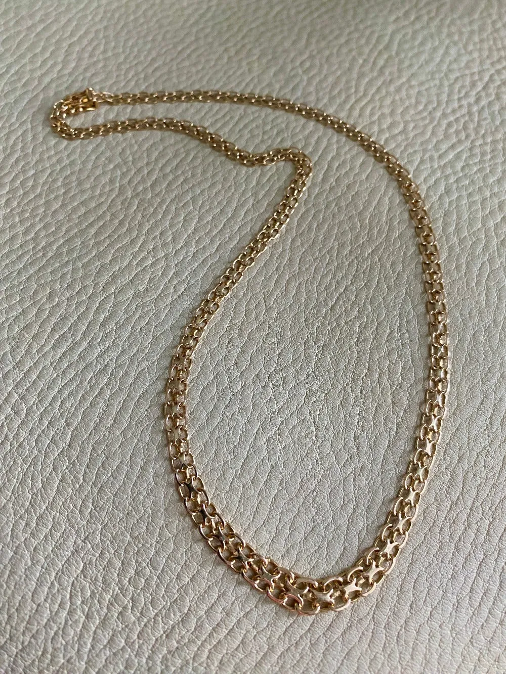 Swedish gold necklace - Graduated star link in solid 14k gold - 18.5 inch length