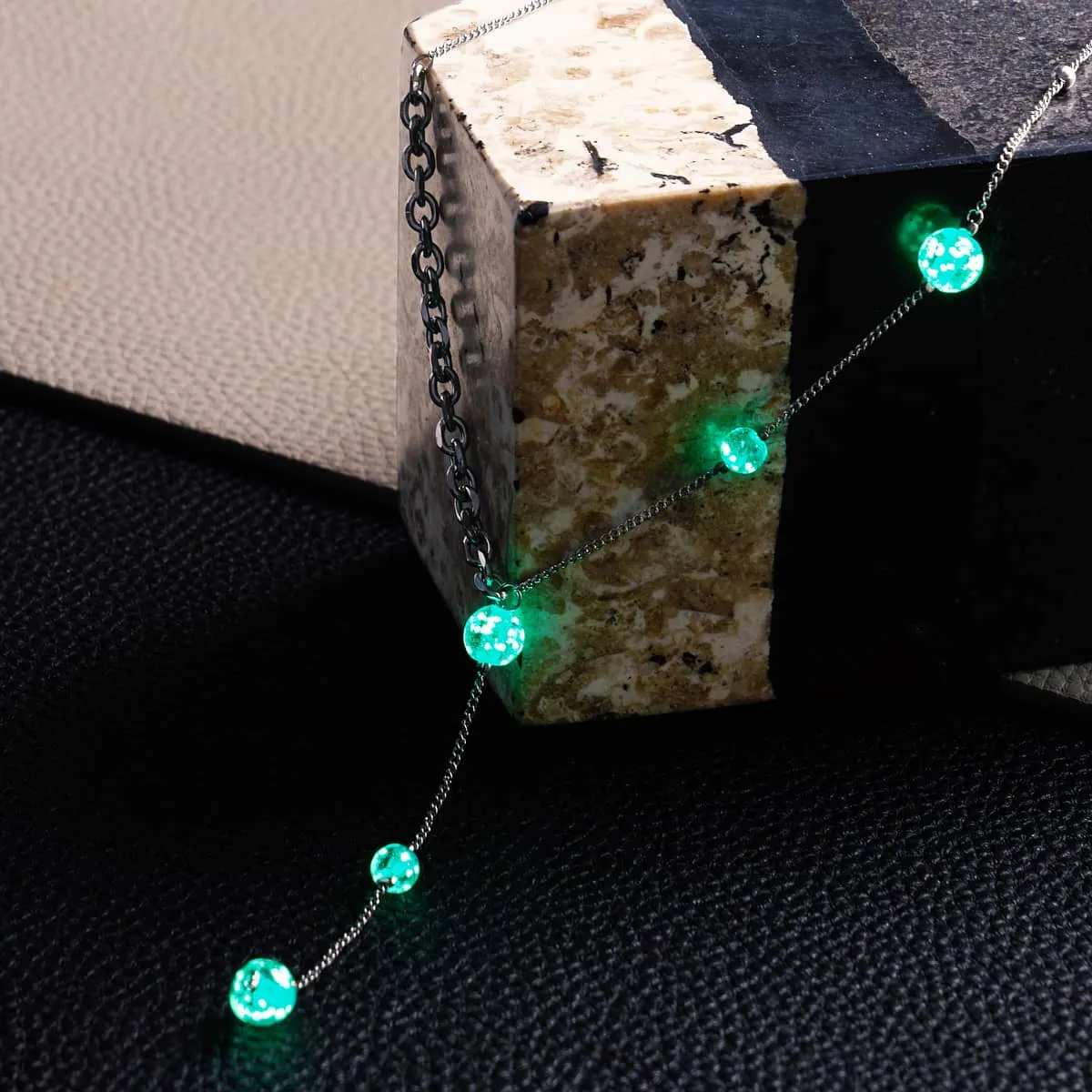 Teal | Silver | Firefly Glass Cascade Double Pendant