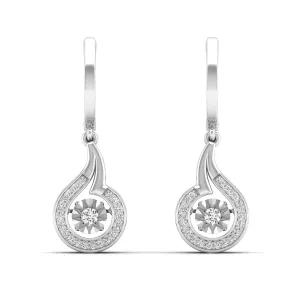 Tear Drop Halo Dangle Dancing Earrings