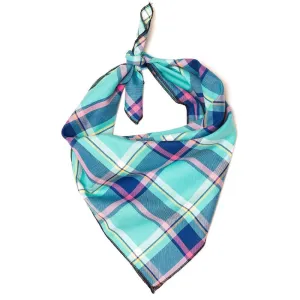 The Worthy Dog Aqua/Navy Plaid Bandana