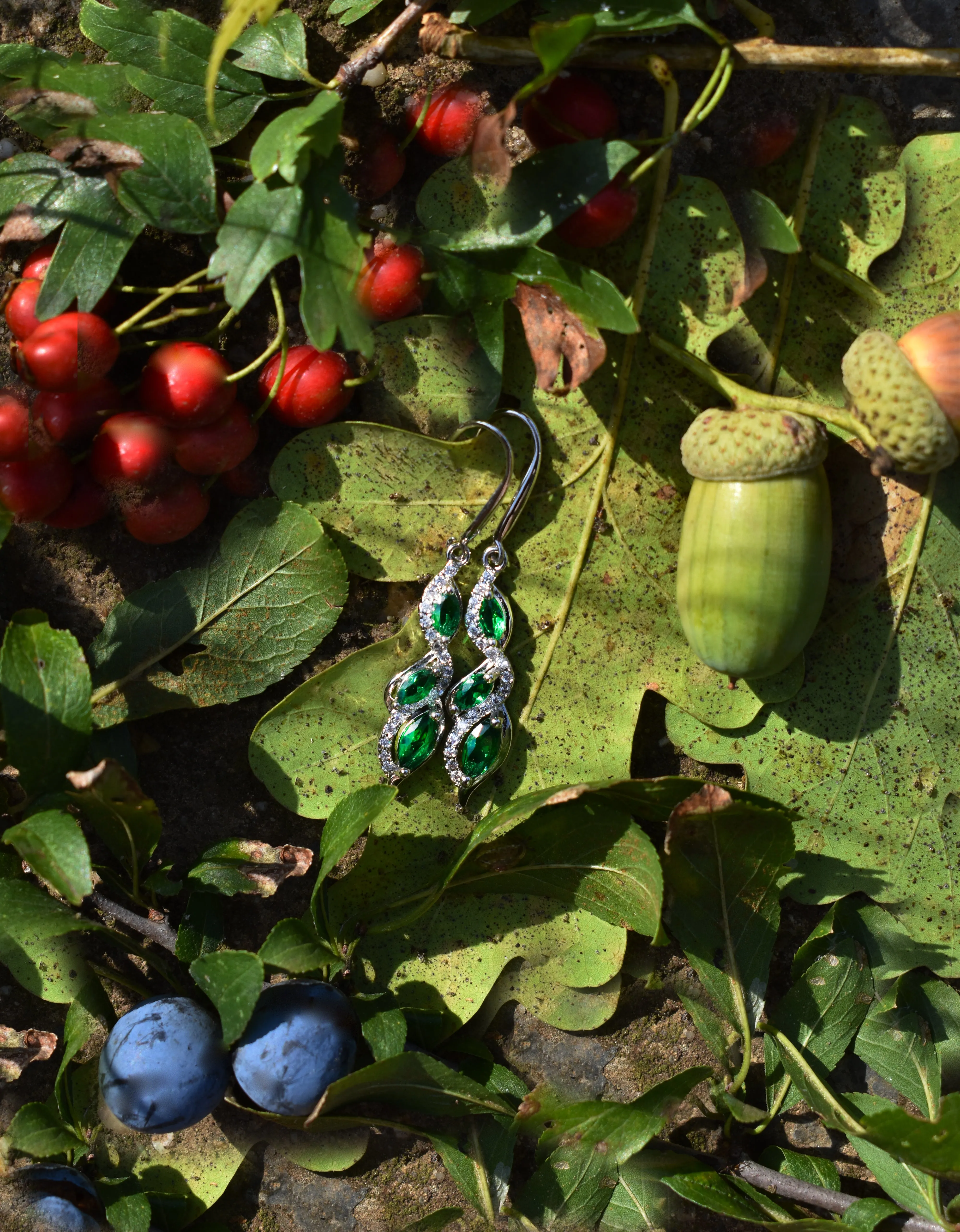 Trilogy made Emerald Earrings