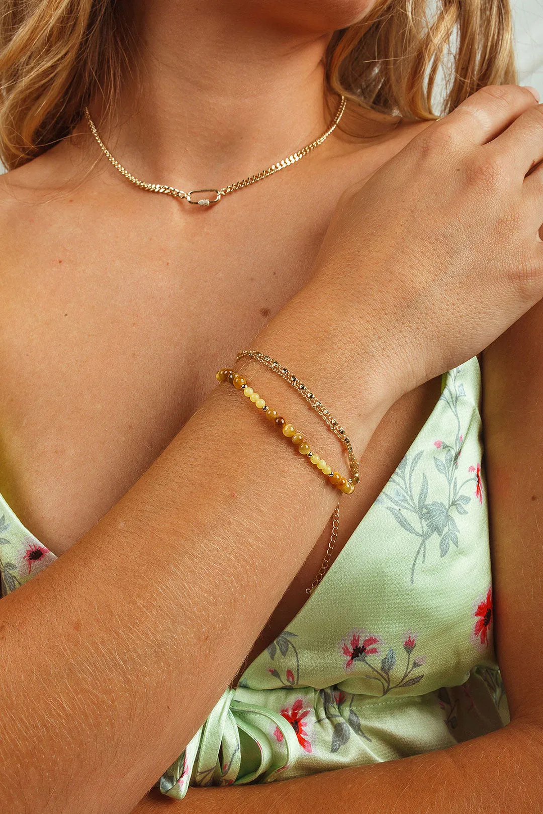 Tuscany | Tiger Eye   Lemon Jade Bracelet