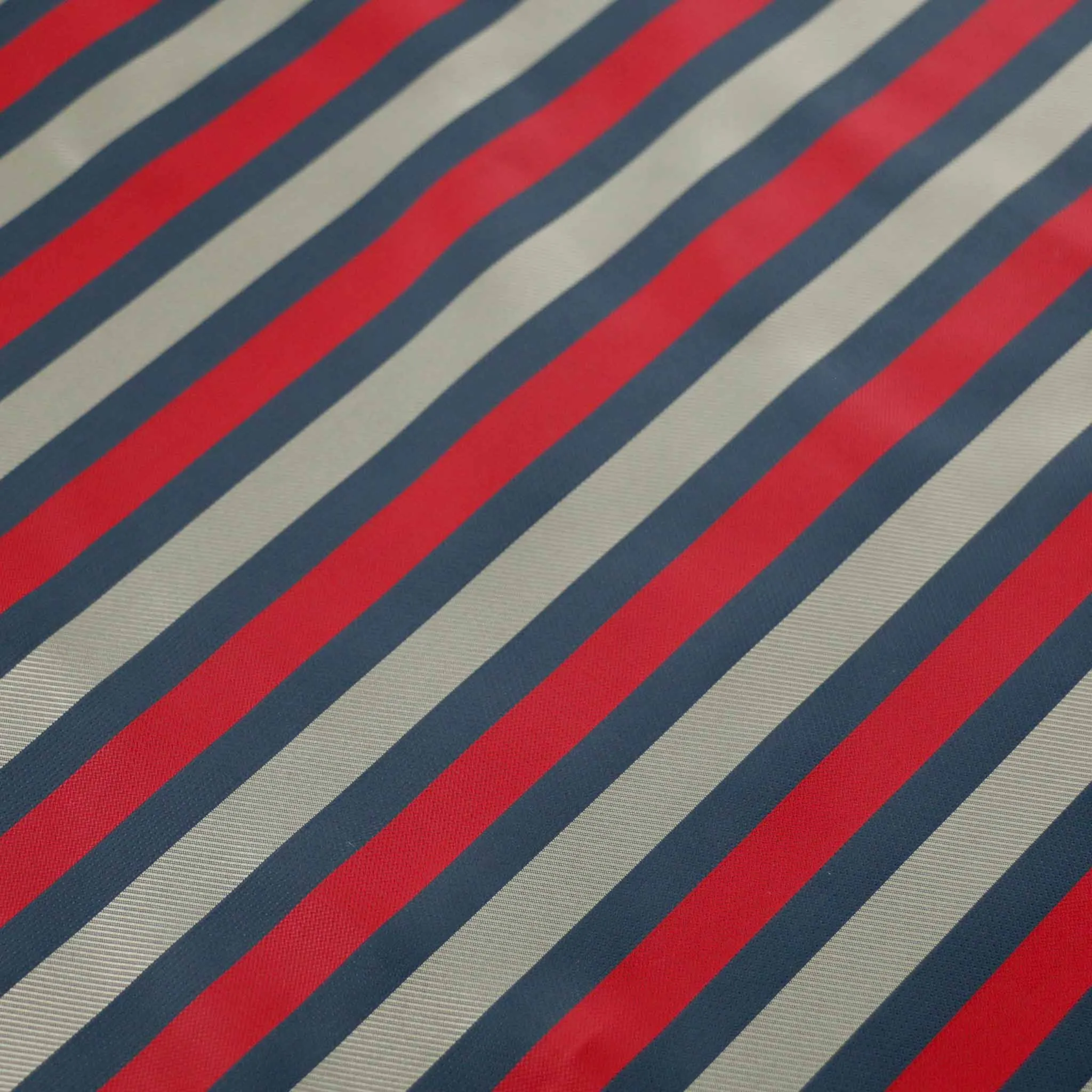 Twill Viscose Lining Fabric - Red, navy and beige stripe