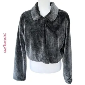 VINTAGE FU DA Faux fur Cape Bolero like Coat in Gray Size M