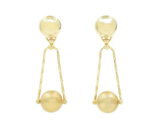 Vintage Gold Ball Drop Earrings