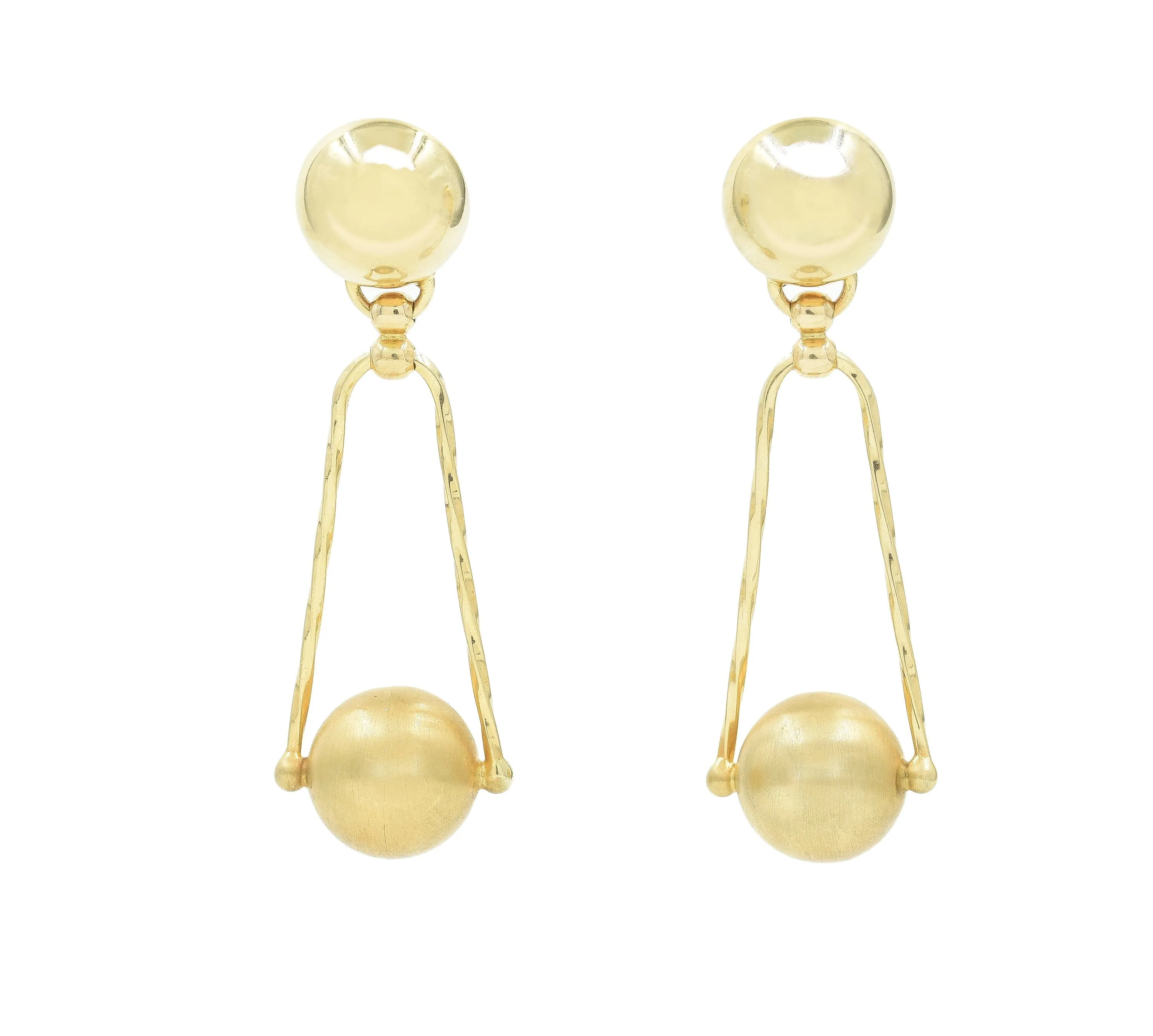 Vintage Gold Ball Drop Earrings