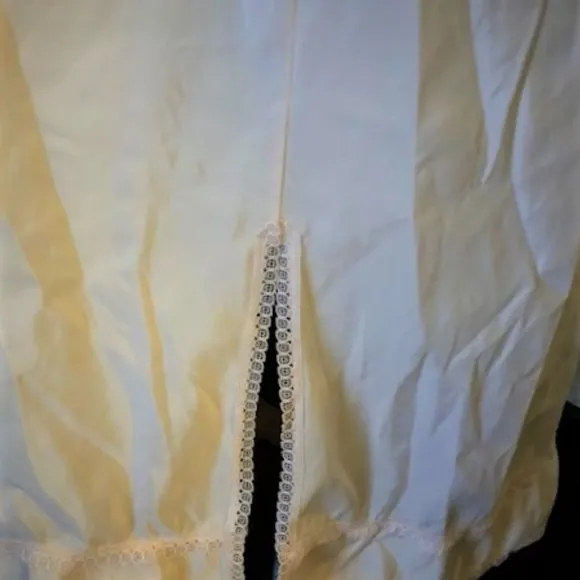 Vintage Opera Beige Taffeta Long Half Slip