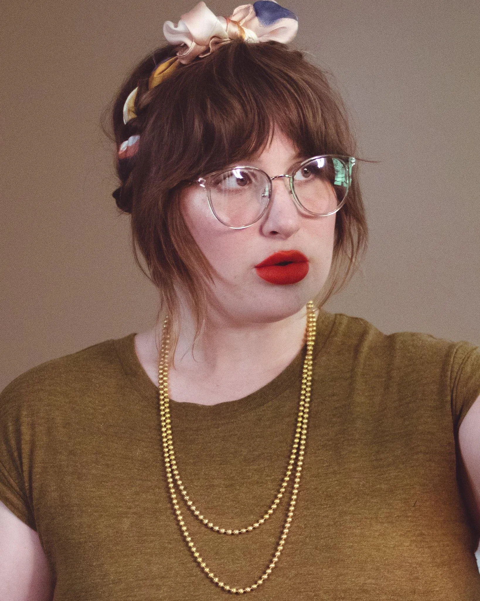 Vintage Opera Length Gold Bead Necklace