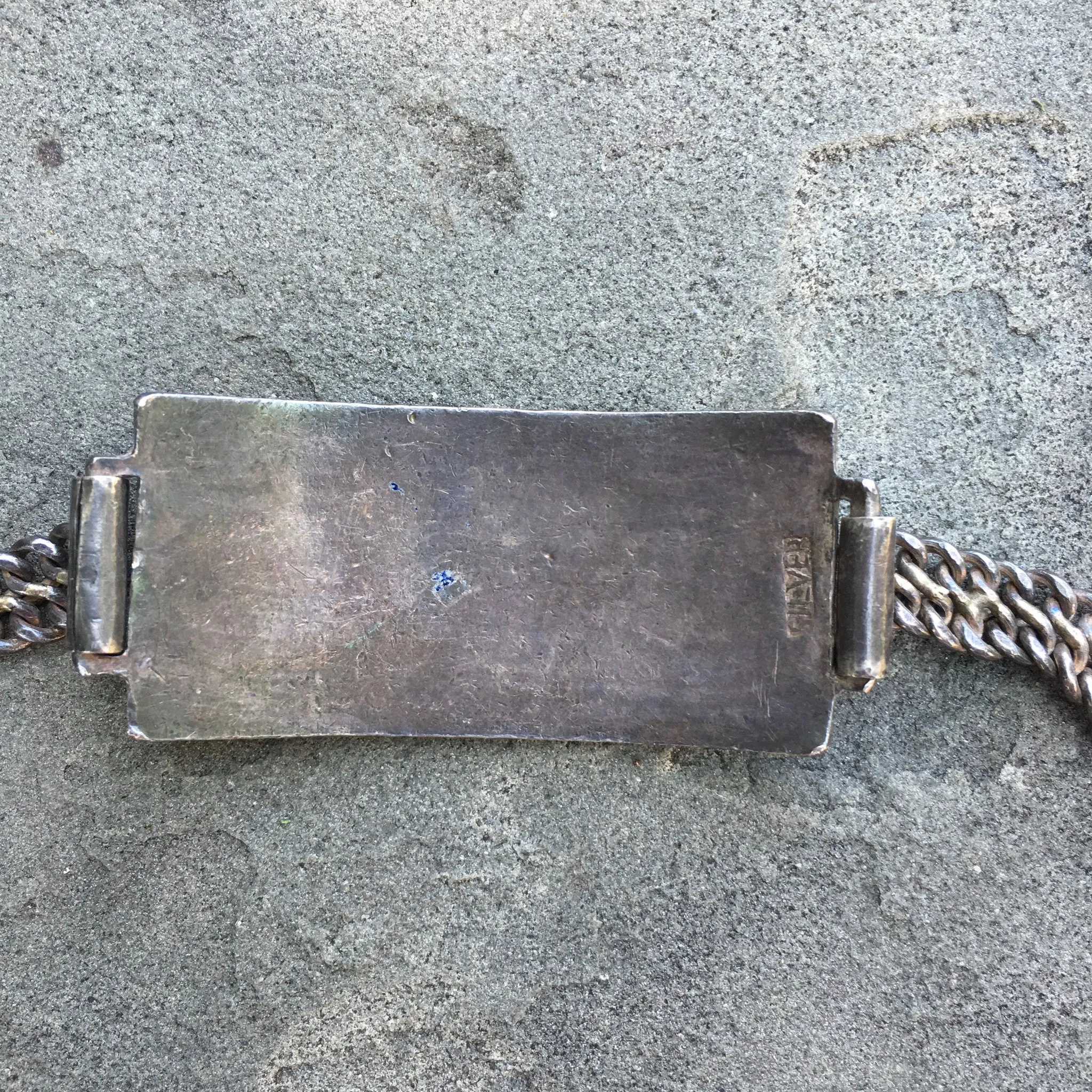 Vintage WW II Original CBI China Burma Inda Theatre Sterling Silver Bracelet