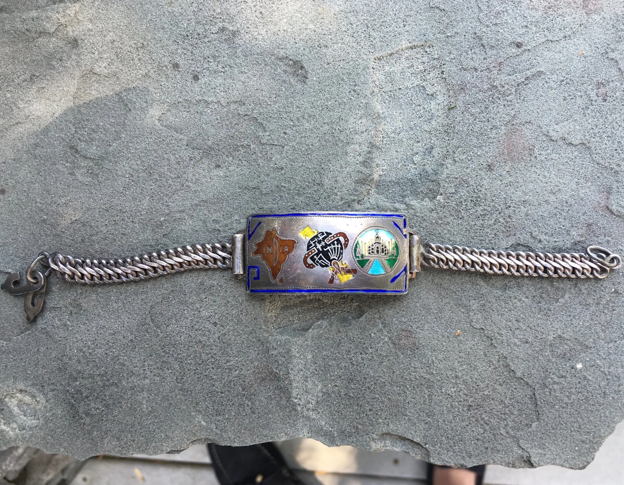 Vintage WW II Original CBI China Burma Inda Theatre Sterling Silver Bracelet