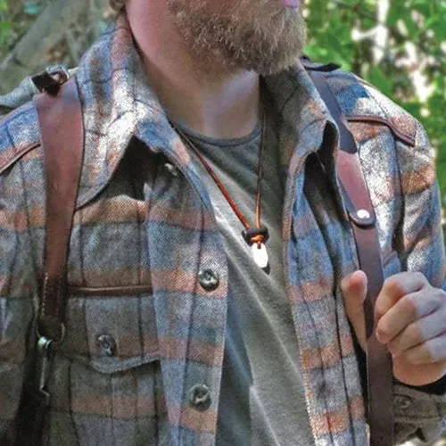 Wazoo Bushcraft Fire Starter Leather Necklace
