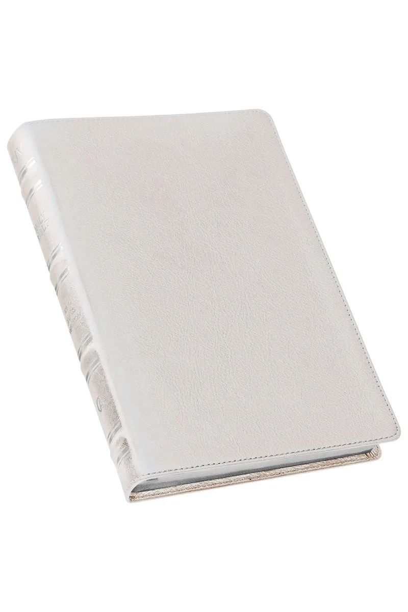 White Full Grain Leather Giant Print KJV Full-Size Bible with Thumb Index