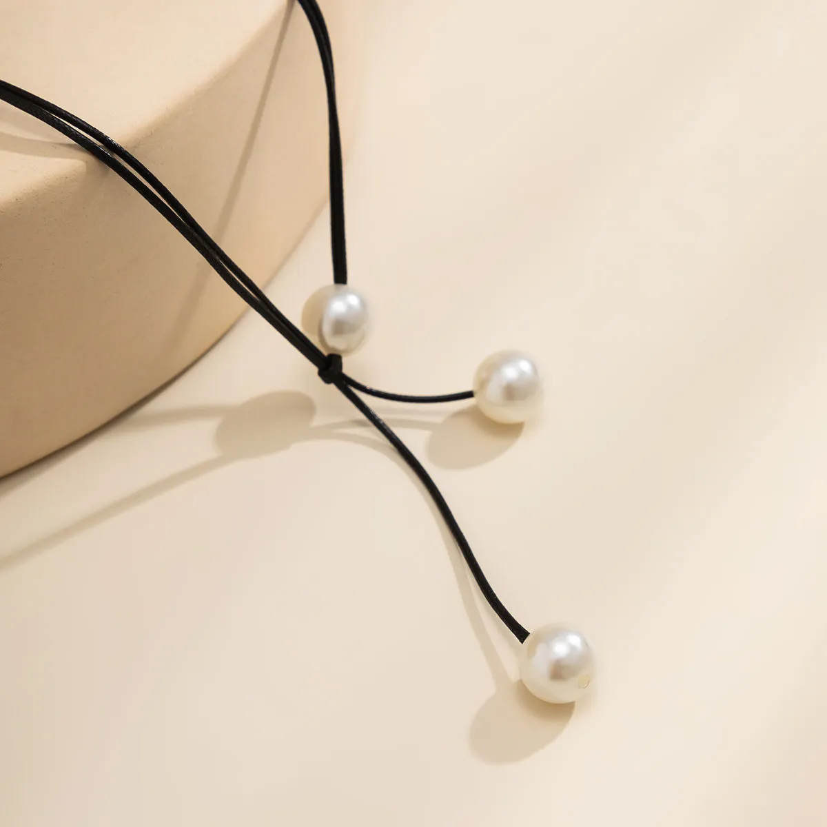 White Pearl Lariat Necklace