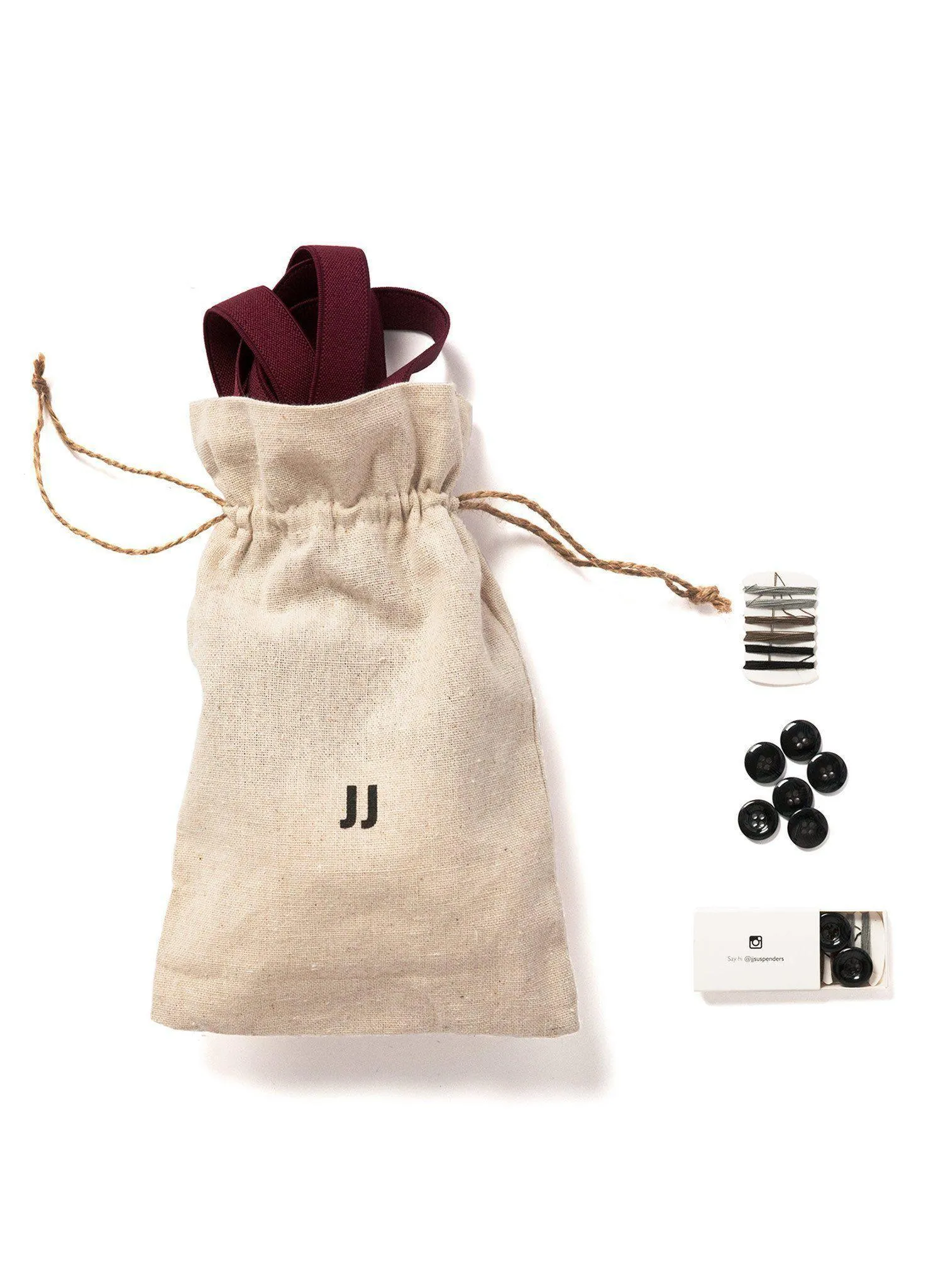 Winter Berry - Skinny Burgundy Suspenders