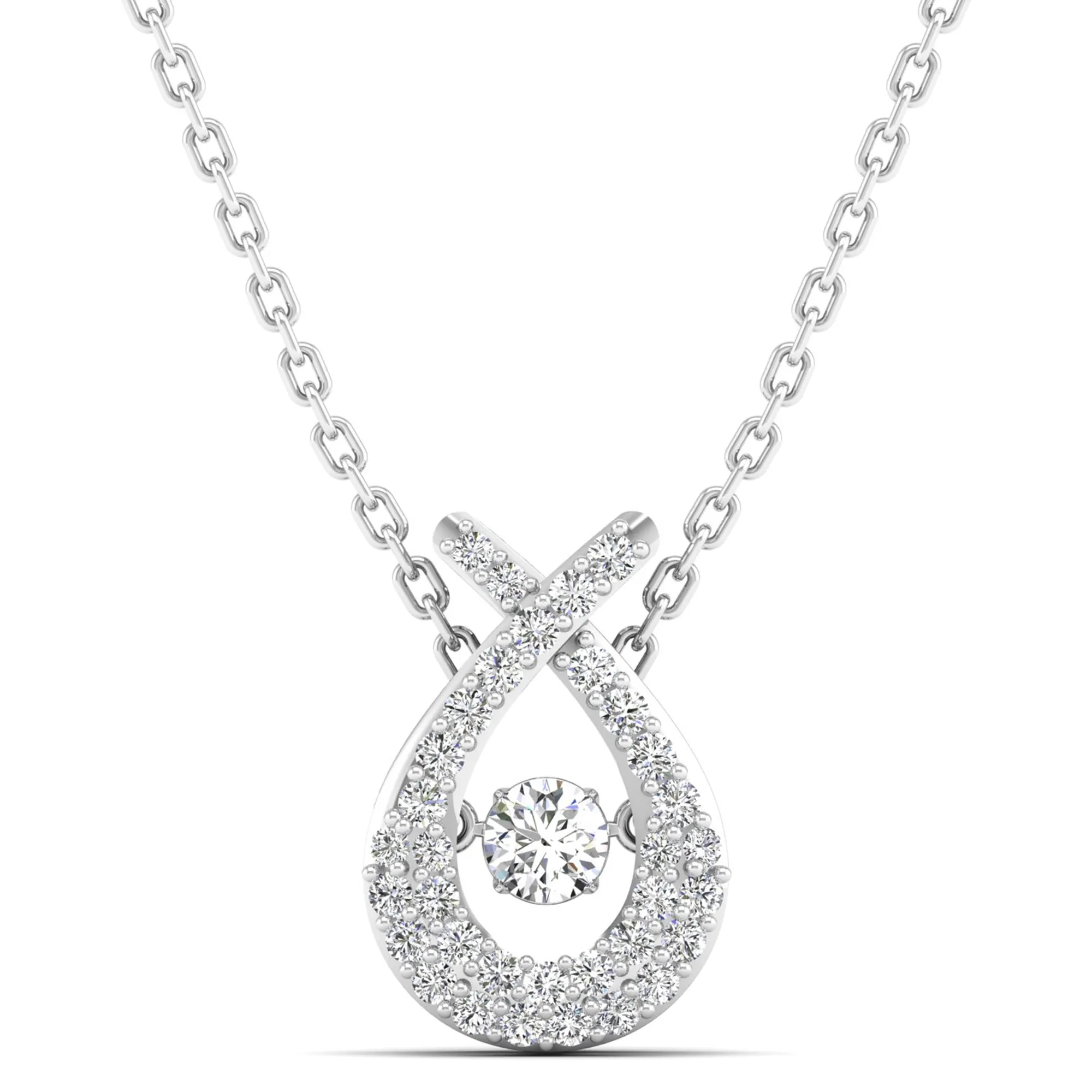 Wishbone Dancing Diamond Pendant