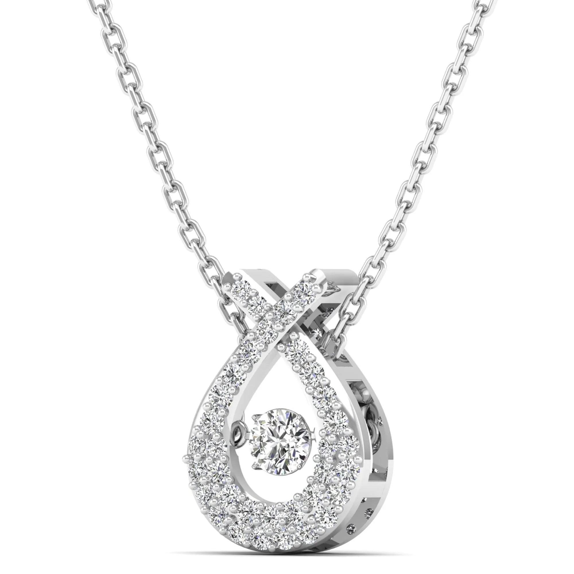 Wishbone Dancing Diamond Pendant