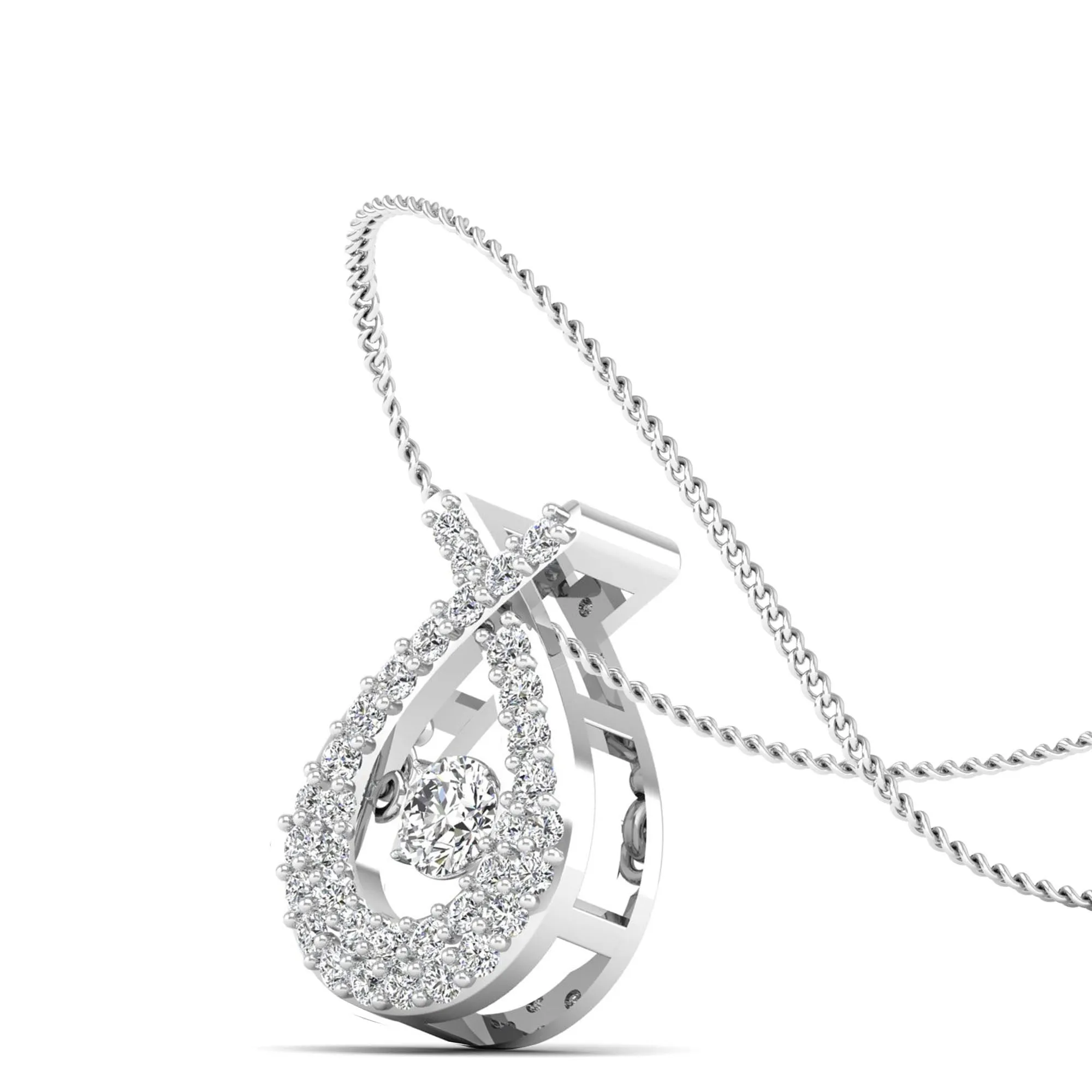 Wishbone Dancing Diamond Pendant
