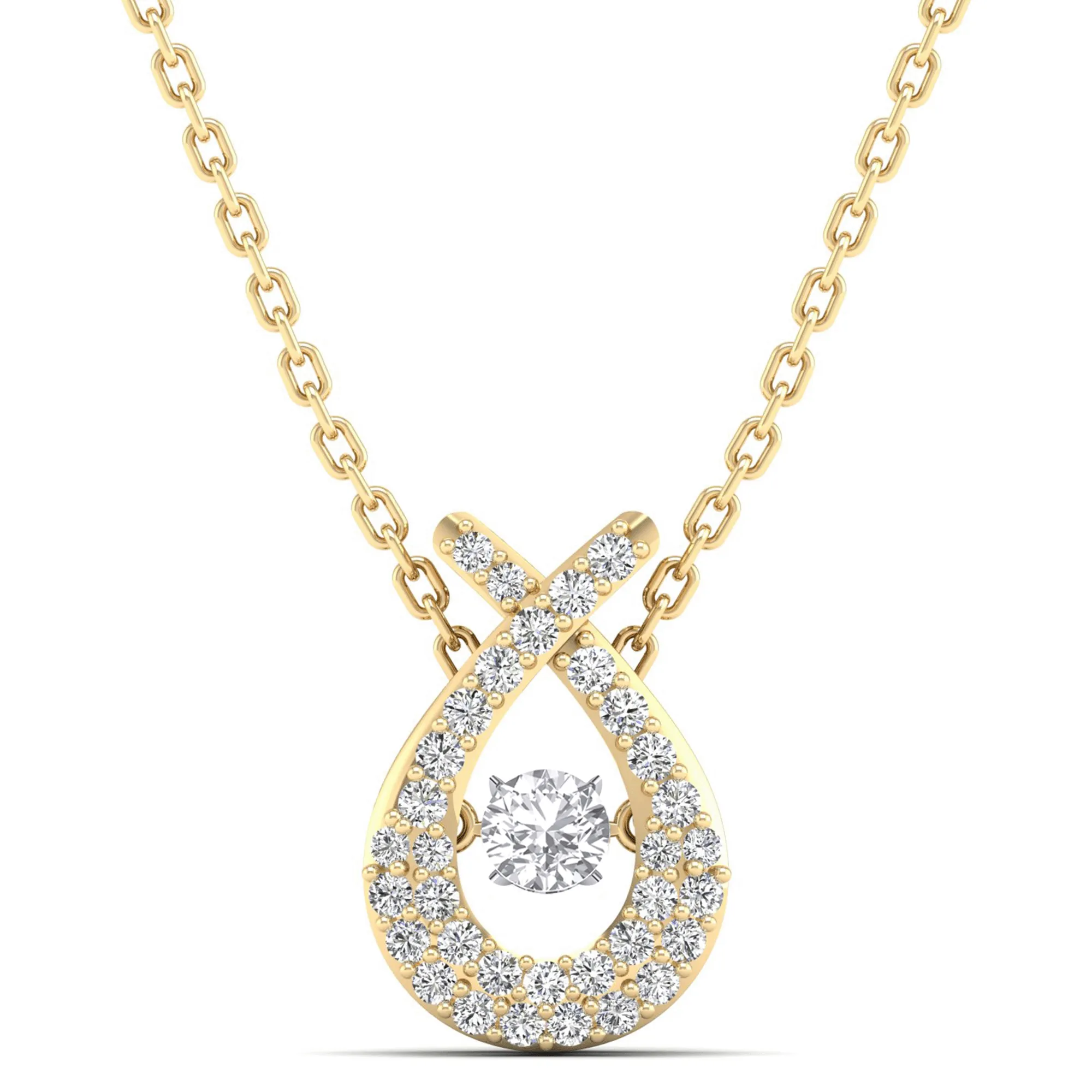 Wishbone Dancing Diamond Pendant