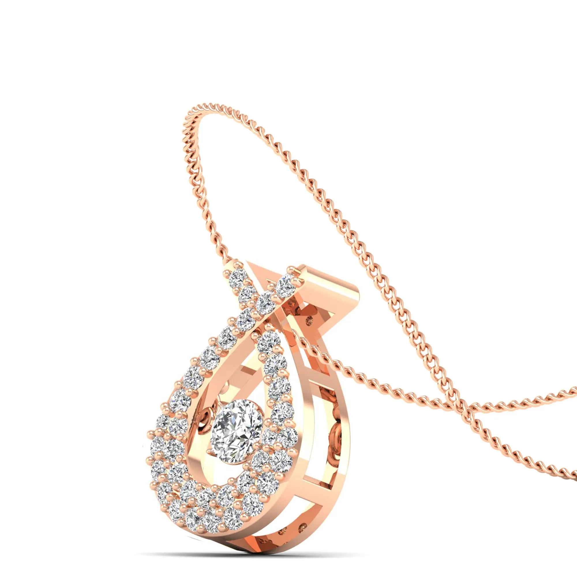Wishbone Dancing Diamond Pendant