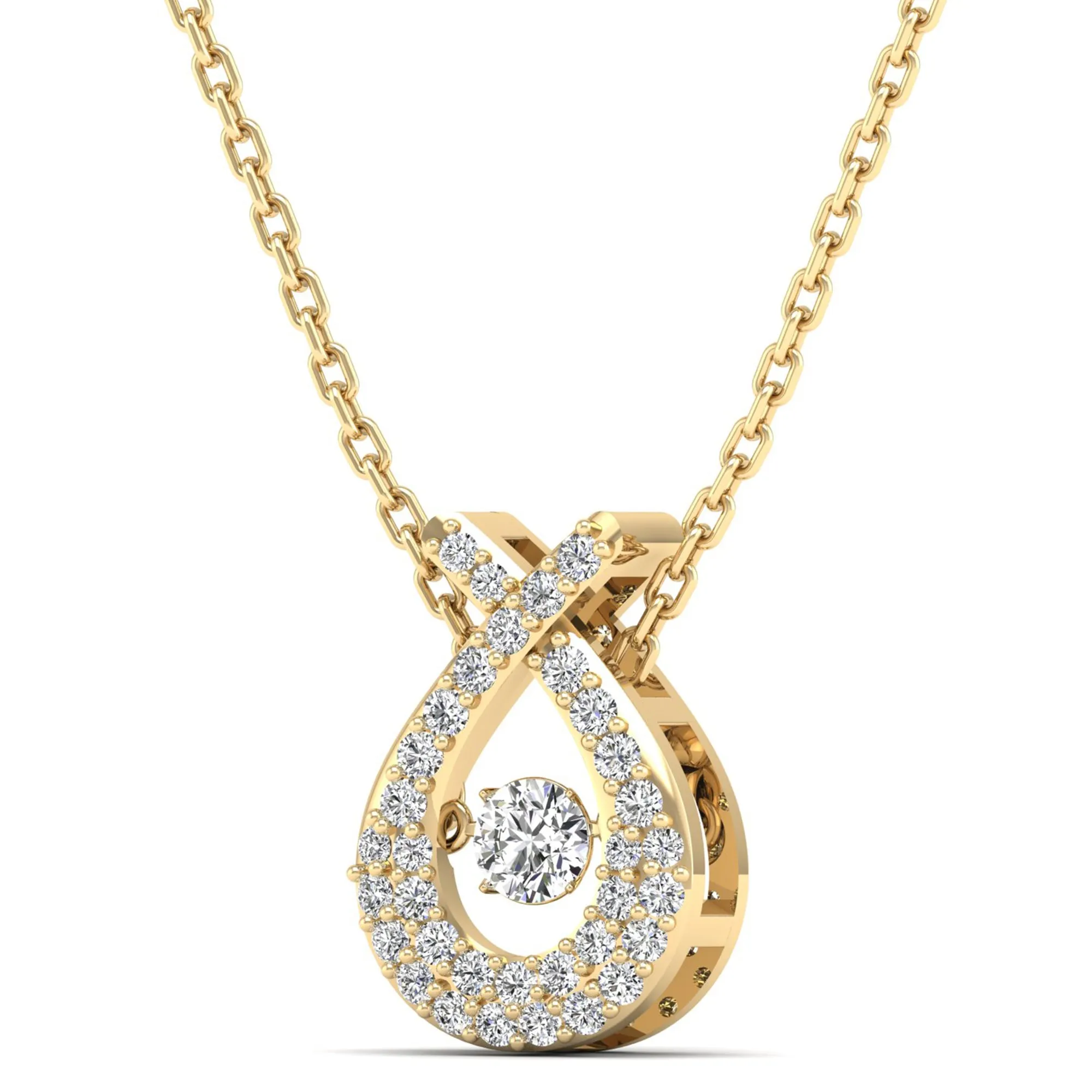 Wishbone Dancing Diamond Pendant