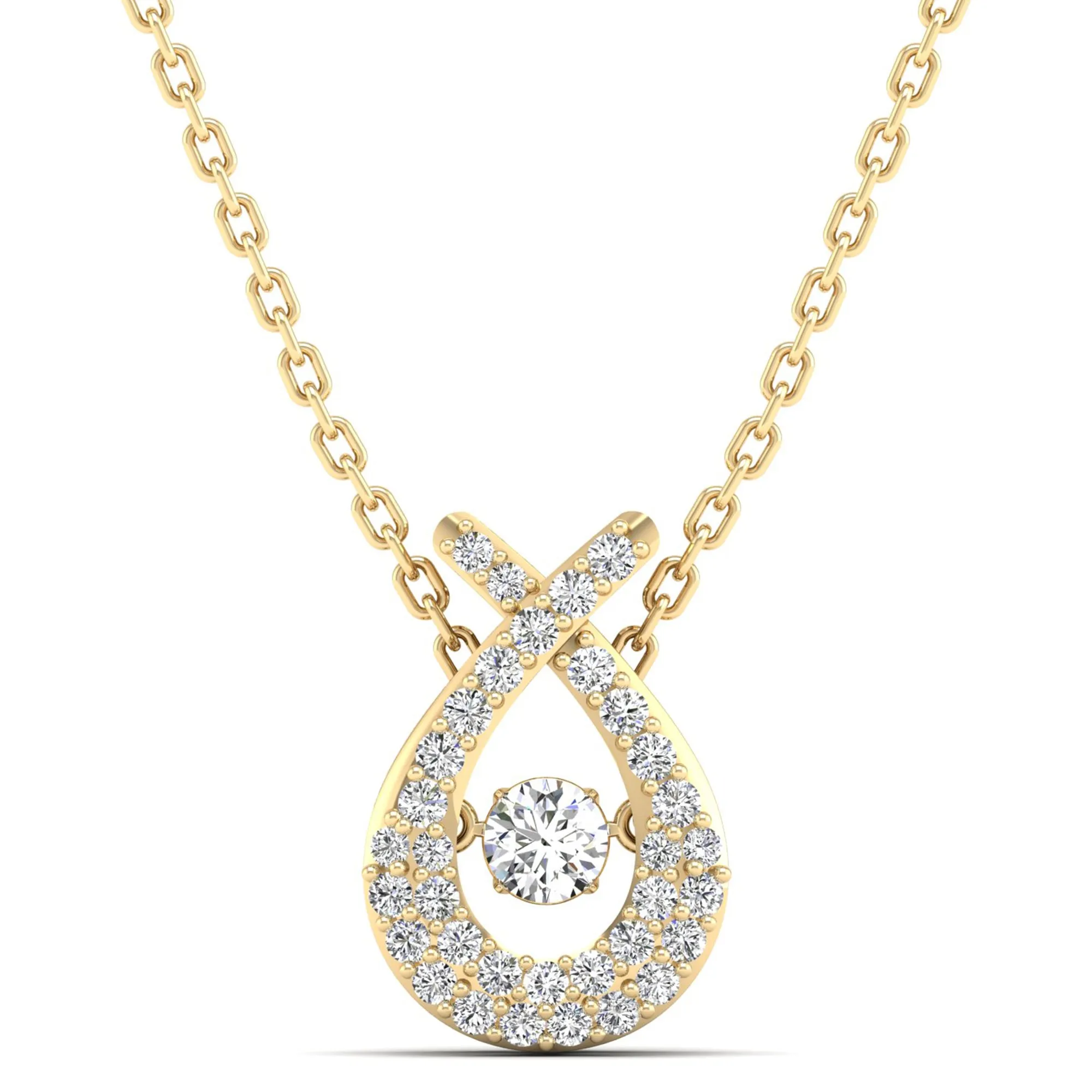 Wishbone Dancing Diamond Pendant