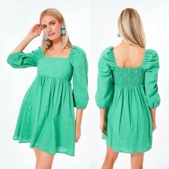Women’s TUCKERNUCK POMANDER PLACE Green Eyelet Elizabeth babydoll MINI Dress xxl