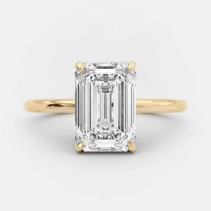 Yellow Gold Emerald Cut 3.5 Carat Solitaire Engagement Ring